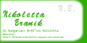 nikoletta branik business card